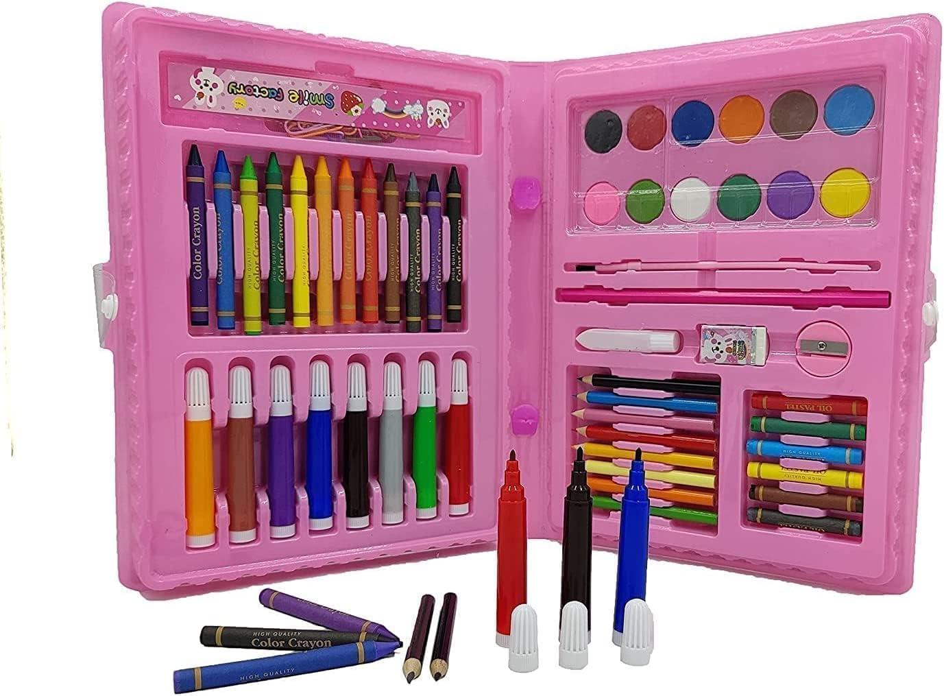 Colors 68 Pc Color Set Kit For Kids All in 1 Colors Box Drawing Kit with Crayons Oil Pastels For Boys And Girls Art Craft Kit Random Color