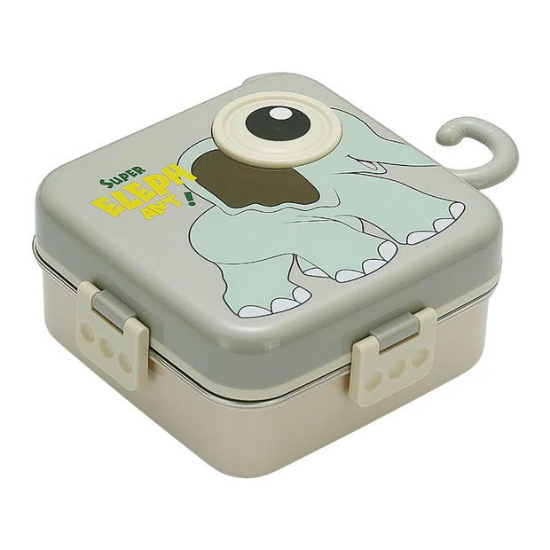 Cute 3D Elephant Shaped Bento Lunch Box for School & Office with Cutlery Leak-Proof