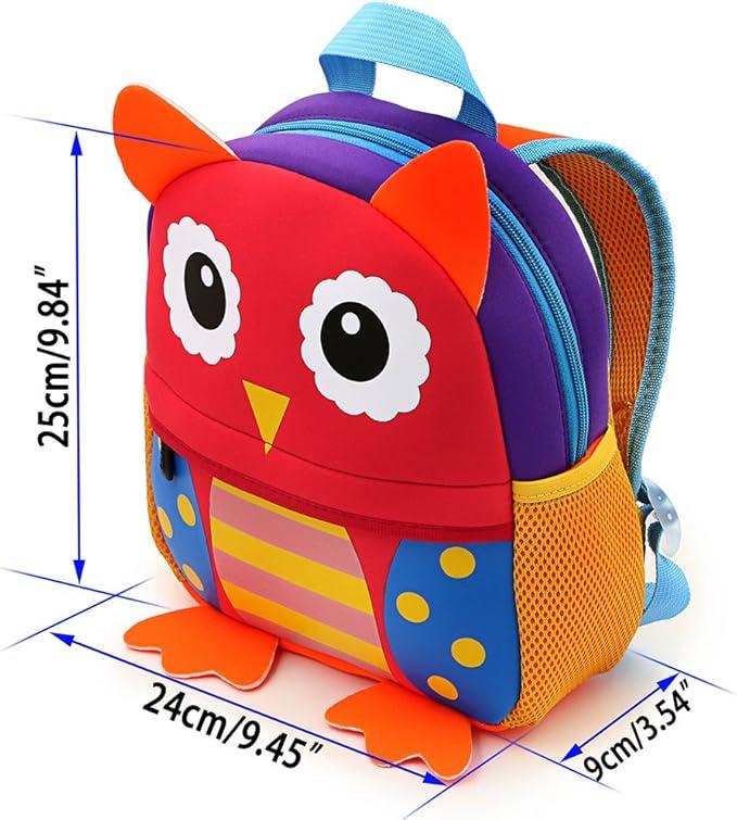Owl Toddler Backpack Baby Boys Girls Kindergarten Pre School Bags Cute Neoprene Cartoon Backpacks for Kids