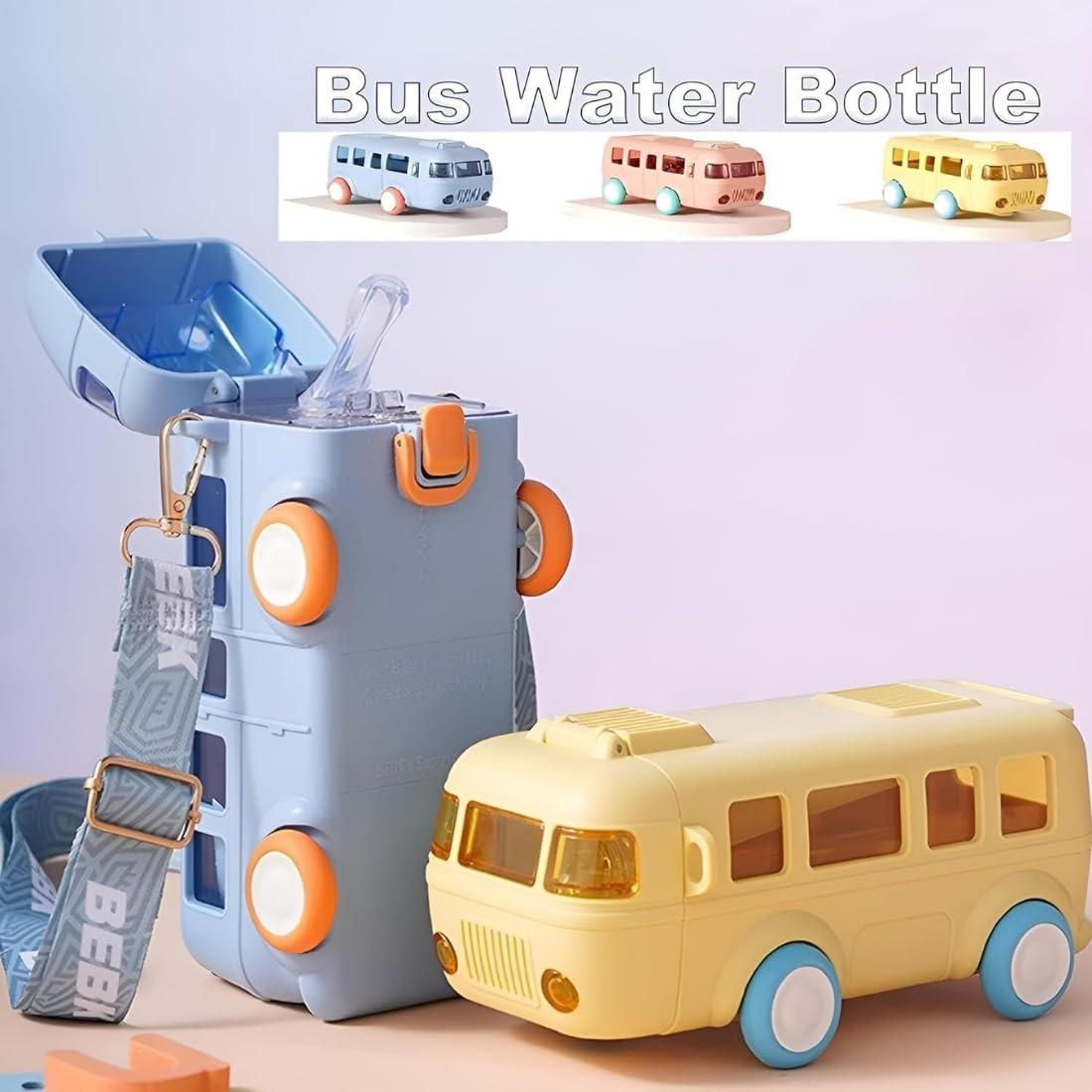 Cute Water Bottle for Kids | Water Bottle with Straw | Fancy School Water Bottle For Kids 500 ML Pink)