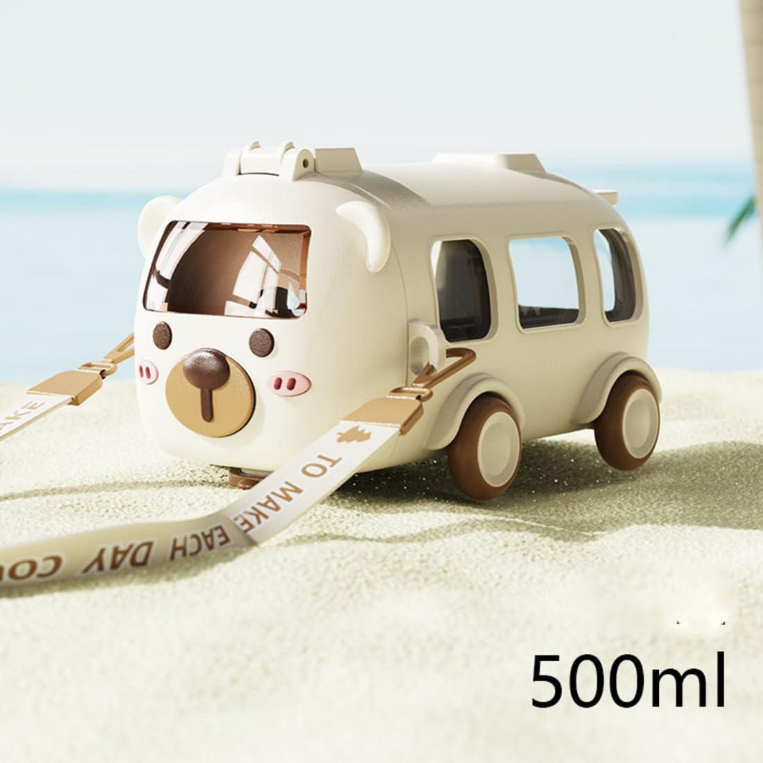 Cute Water Bottle for Kids | Water Bottle with Straw | Fancy School Water Bottle For Kids 500 ML Pink)