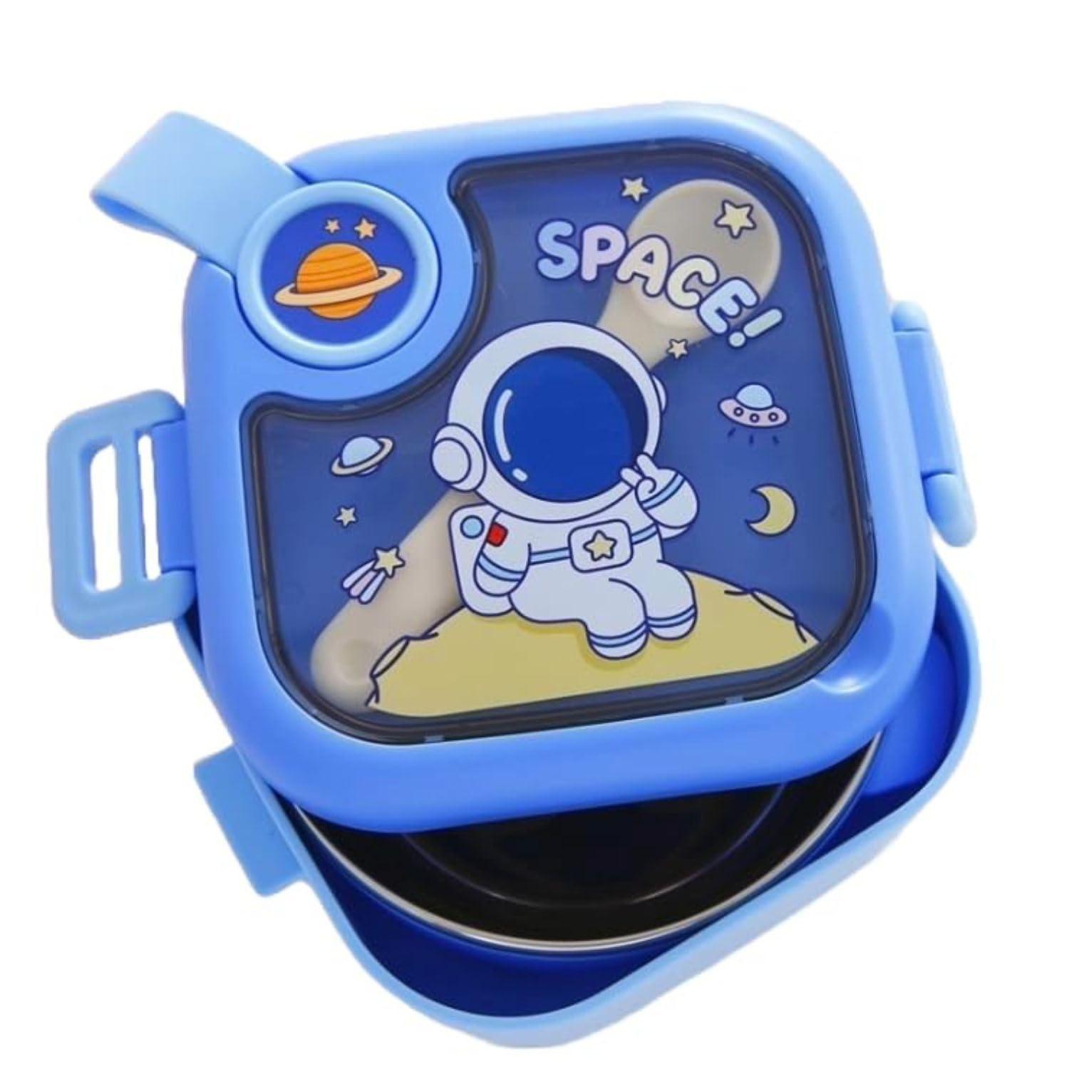 Stainless Steel Bento Lunch Box with Spoon, Microwave Safe Leakproof Snack Tiffin Box for School Kids