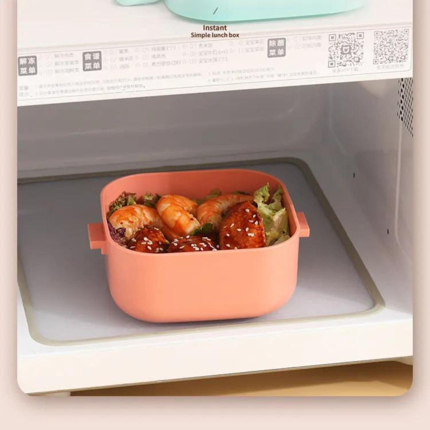 Stainless Steel Bento Lunch Box with Spoon, Microwave Safe Leakproof Snack Tiffin Box for School Kids