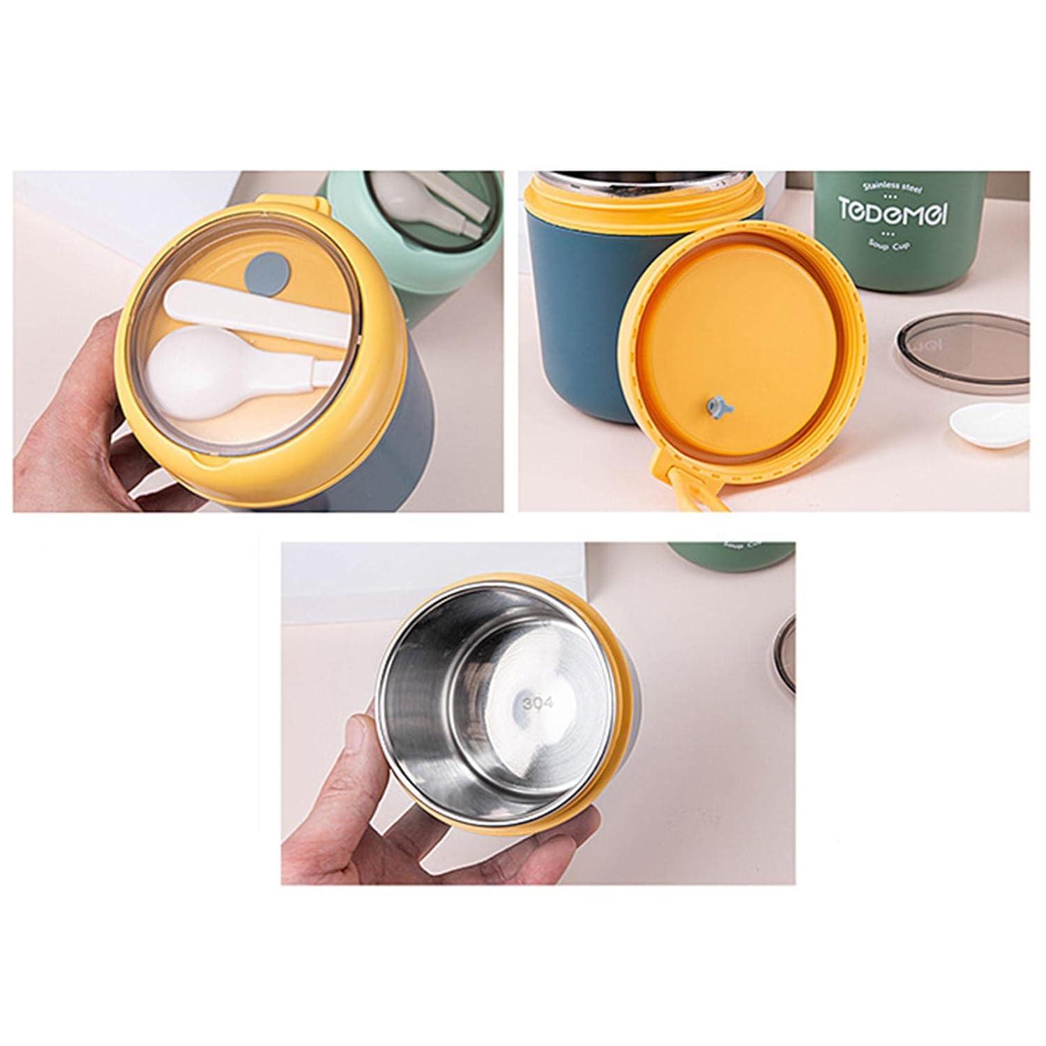 Stainless Steel Lunch Container with Spoon Food Containers for Office and School - (530 ml, Thermoware)