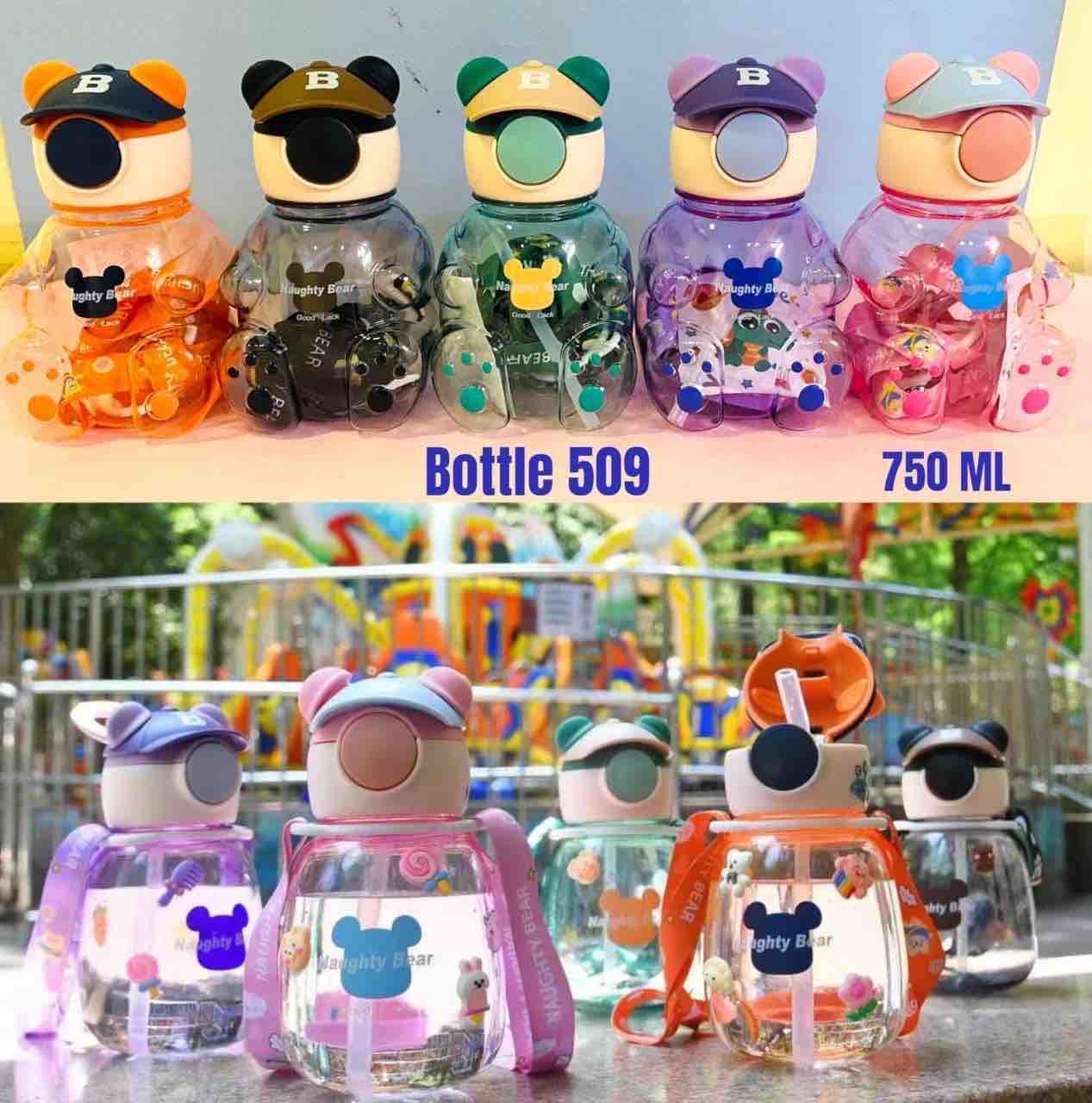 Bear Hat Water Bottle,Kid-Friendly Design Water Bottle 750 ml Water Bottle - [Random Color]