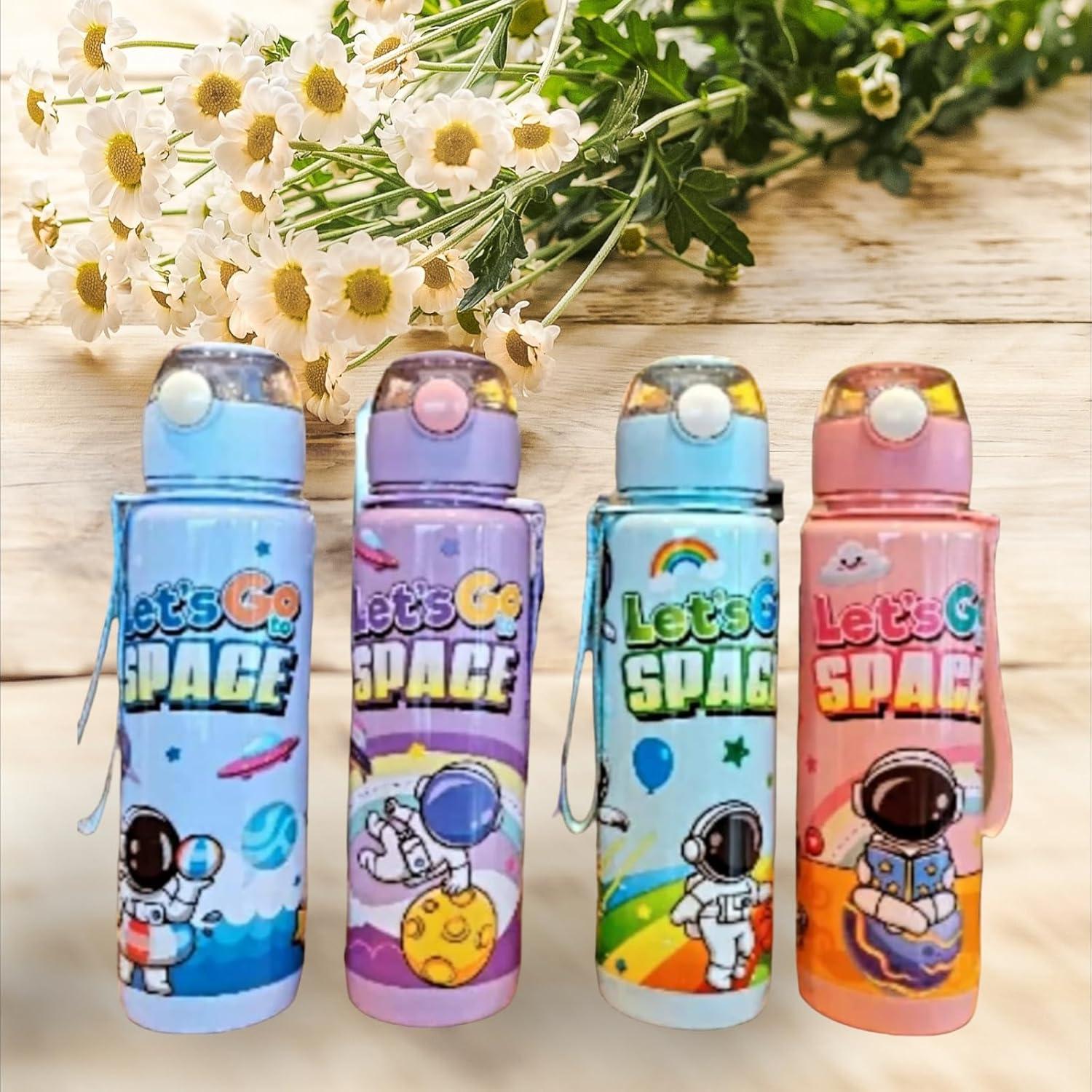 700 ml Cute Children ASTRONAUT SPACE Water Bottle with Straw PP Plastic BPA Free