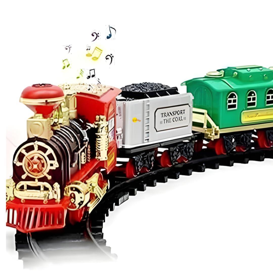 Choo Choo Classic Train Set Toy | Battery-Operated Steam Train with Real Smoke, Light & Sound | Easy Track Assembly | Educational Toy for Kids, Boys & Girls