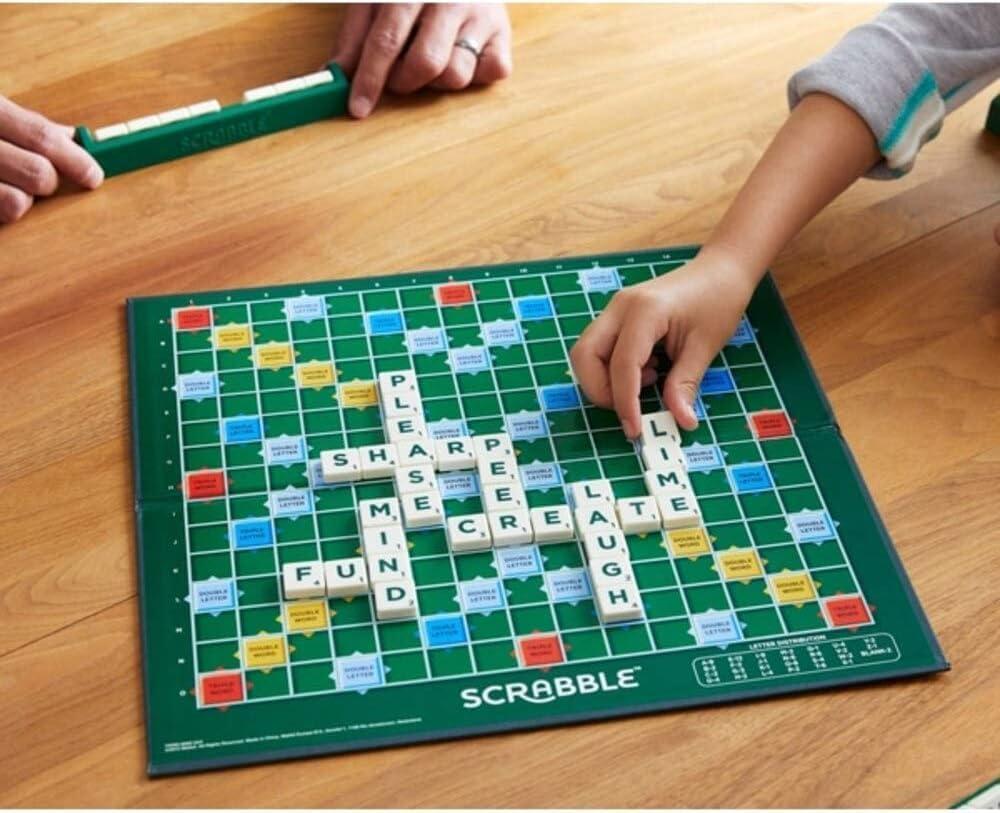 Scrabble Board Game | Classic Word & Letter Game for Kids & Adults | Educational Family Game for 2-4 Players (Multicolour, Pack of 1)