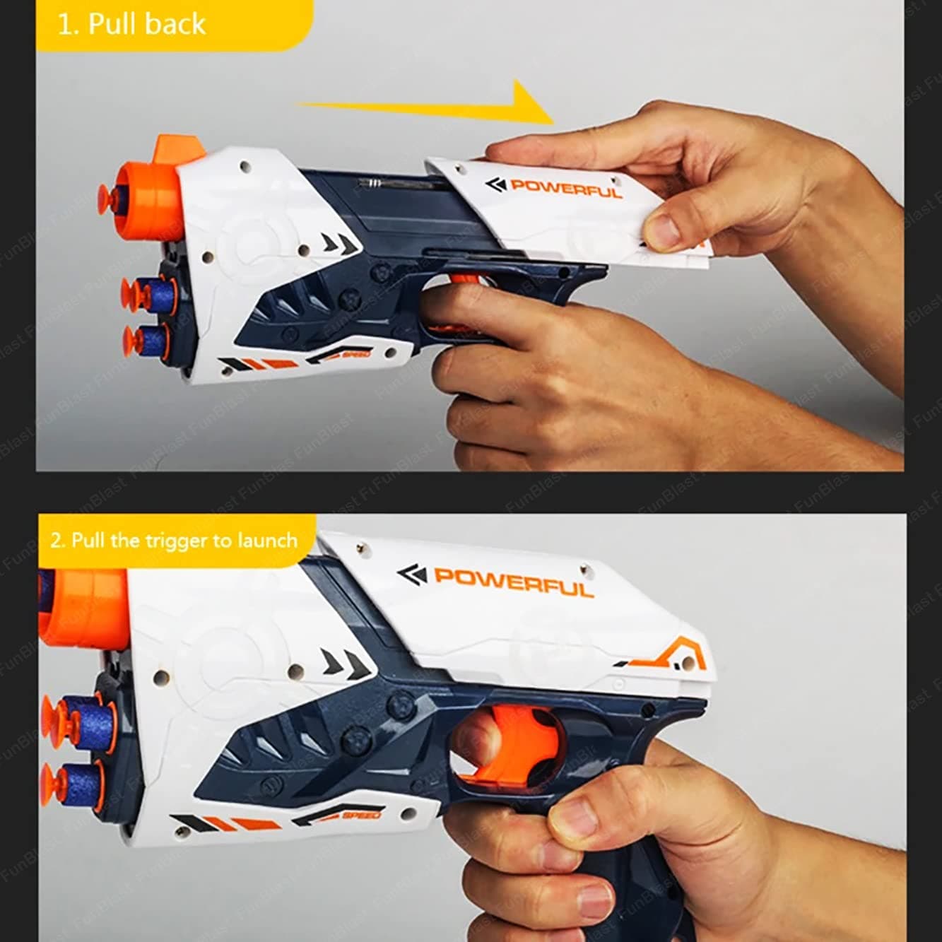 Kidoyz Blaze Storm Super Gun Soft Bullet Gun Toy with 10 Foam Bullets – Safe Shooting Blaster for Kids Boys | Indoor & Outdoor Target Practice Game — view 4