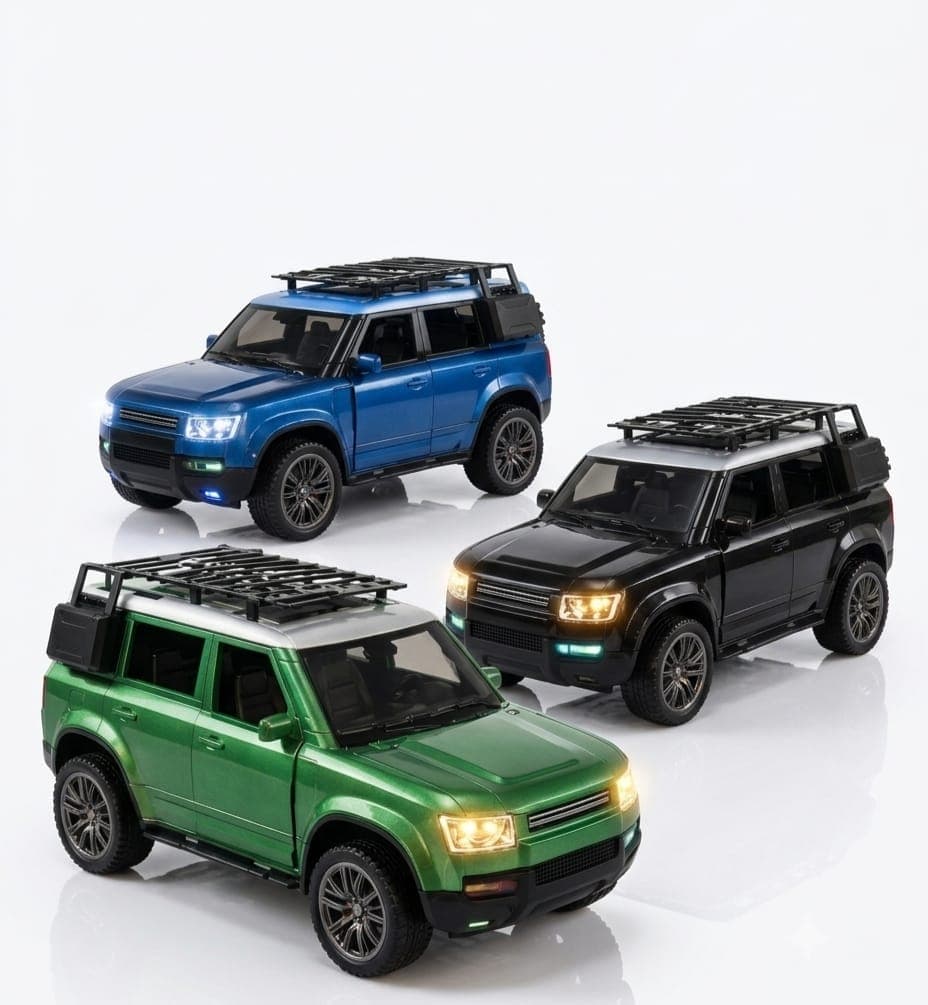 KIDOYZ RC Defender Toy Car – 2.4GHz High-Speed Remote Control Car with Bluetooth Connect, Gate Open Feature, and Realistic Smoke Stunt Stunt Stunt Effect for Boys & Girls