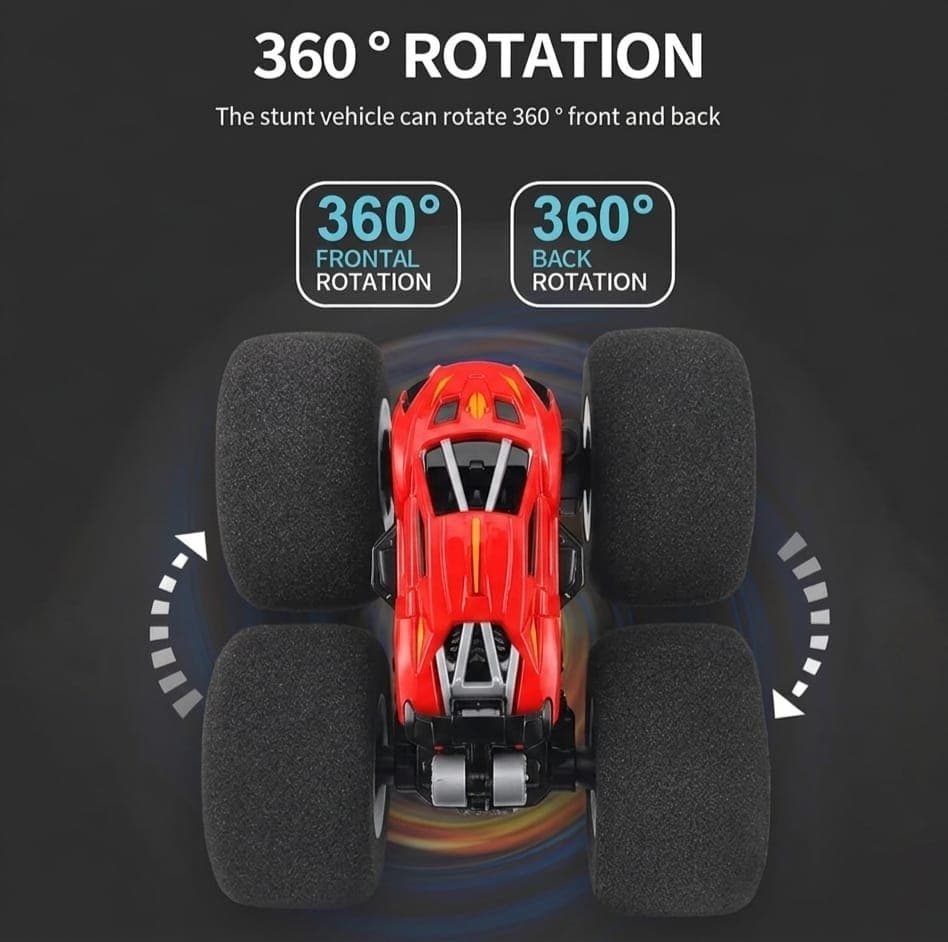 KIDOYZ Metal RC Climbing Stunt Car – 2.4GHz Remote Control Off-Road Rock Crawler with Soft Tires, 360° Drift Spins & Cool Smoke Spray Function for Kids — view 4
