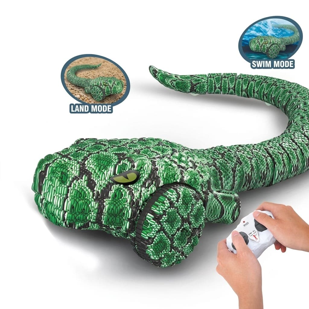 Kidoyz Amphibious RC Remote Control Snake Toy – Waterproof Land & Water Moving Snake, Extendable Realistic Slithering Serpent Robot, High-Speed Prank Toy for Kids & Boys (Green) — view 4
