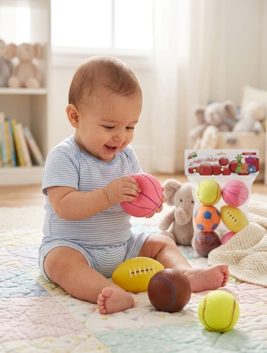 Kidoyz Mini Sports Balls – Squeaky Vinyl Chu Chu Set — view 4