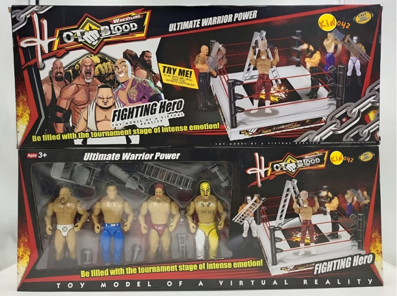 KIDOYZ WWE Wrestlemania Heroes Action Figures Set of 4 – Ultimate Wrestling Ring Arena Playset with Action Figures & Fighting Weapons (Multicolour) — view 4