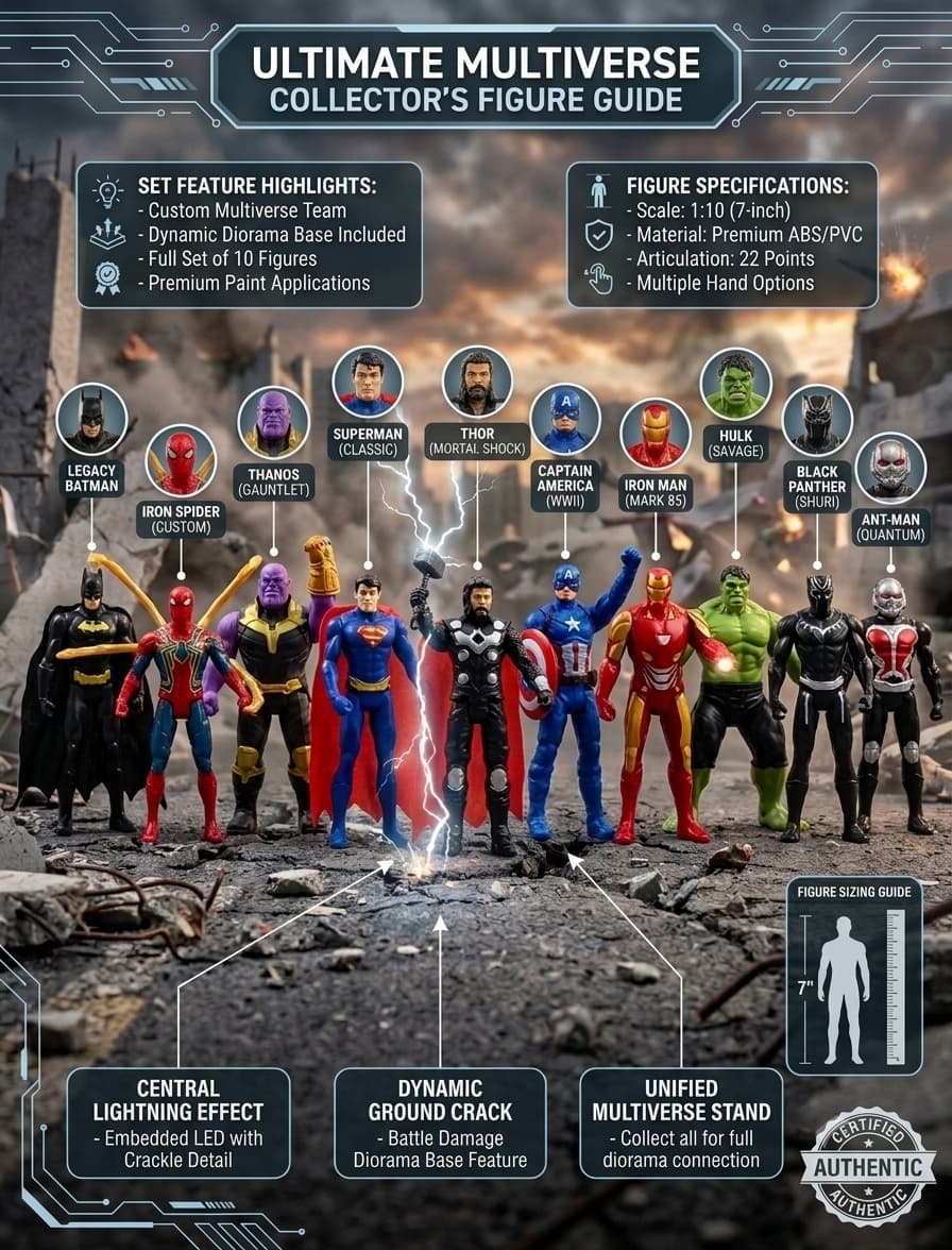 Kidoyz Premium 10-Piece Superhero Action Figure Collector Set for Kids (Ages 3+) – Superhero Toys Playset for Boys & Girls, Birthday Gift & Desk Display — view 4