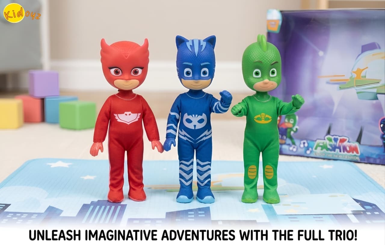 KIDOYZ PJ Mask Superhero Action Figure Toy Set for Kids – 3 Hero Character Dolls with Masks for Boys & Girls (Ages 3+) — view 3