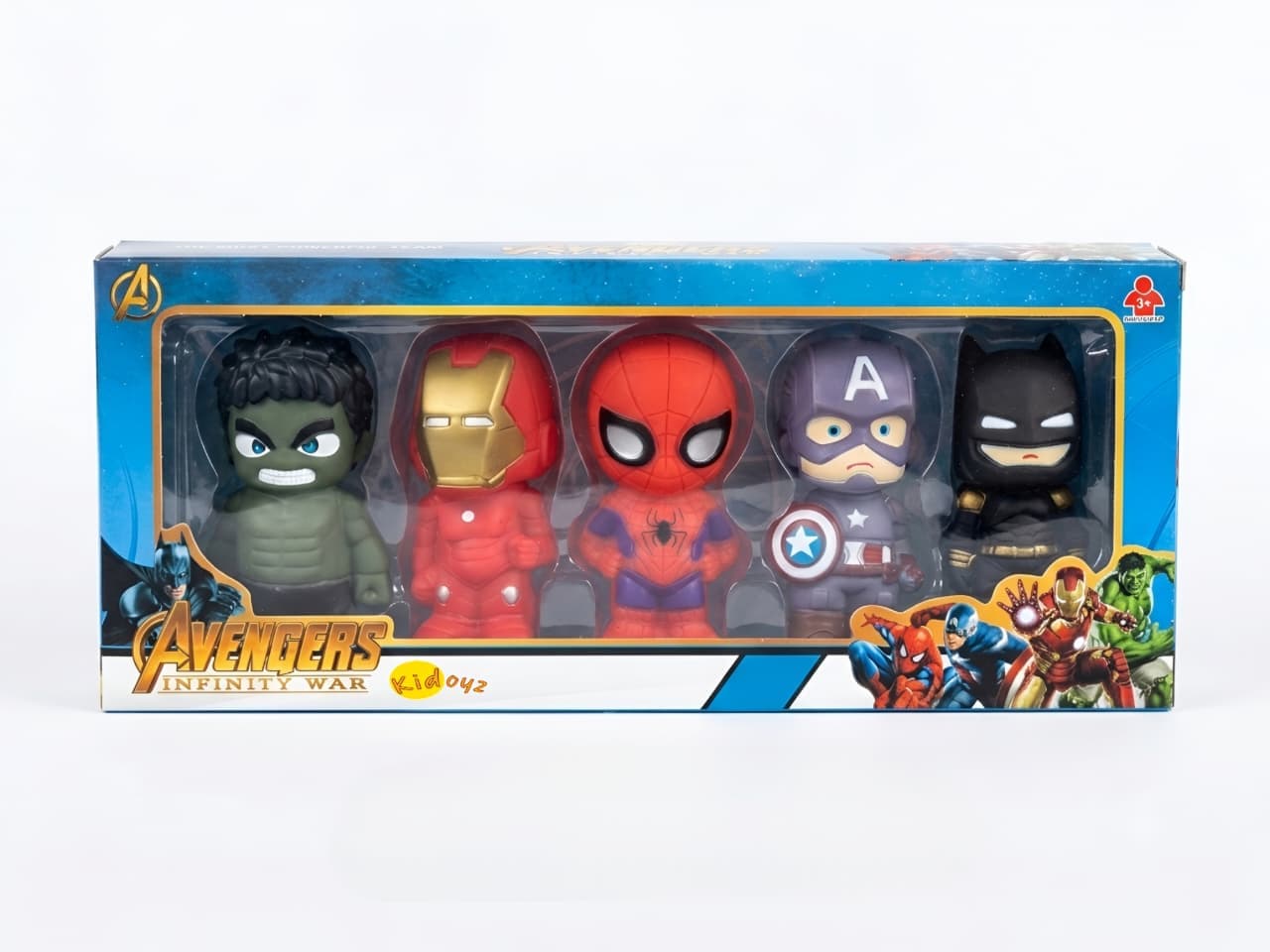 KIDOYZ 5-Piece Superhero Mini Action Figure Set for Kids – Chibi Style Hero Collectible Playset for Boys & Girls (Age 3+)