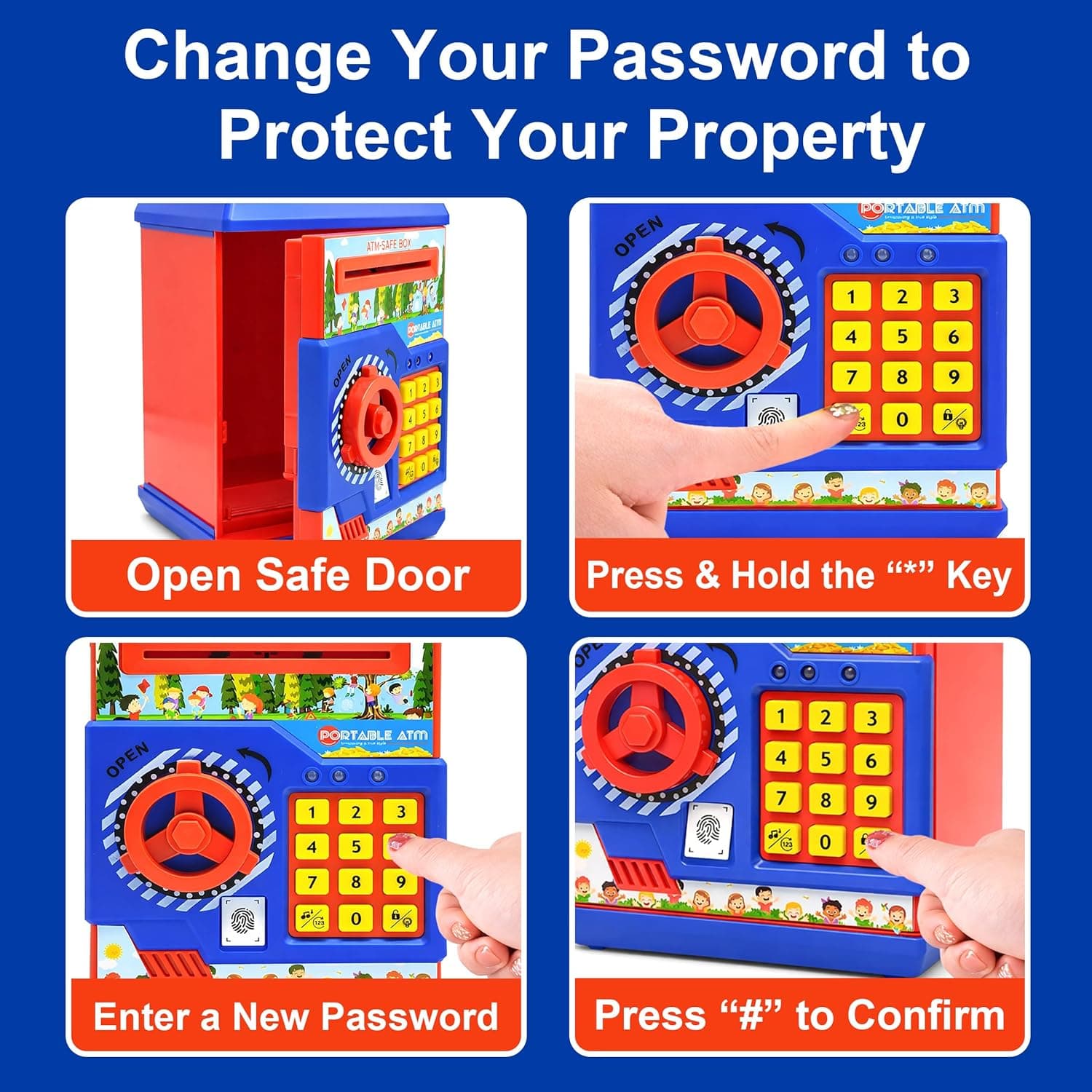 Piggy Bank Mini ATM Toy for Kids and Adults - Gullak with Number Password and Touch Sensor — view 3