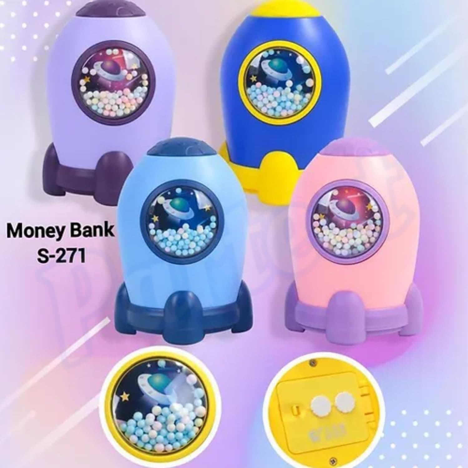 pace Shape Gullak Money Bank With Number Code Lock|Secure Piggy Bank For Kids & Adults|Unique Coin Savings Box — view 2