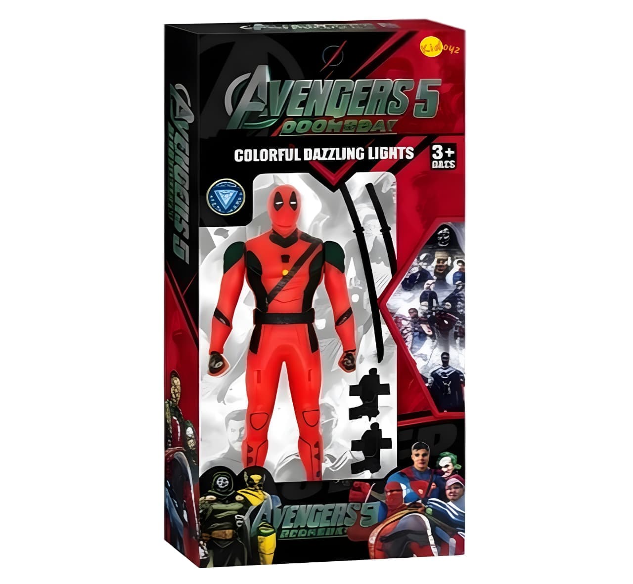 KIDOYZ Wolverine Action Figure 18cm / 7 Inch | Light-Up Chest & Weapon Accessories | Articulated Movable Superhero Toy for Kids Ages 3+