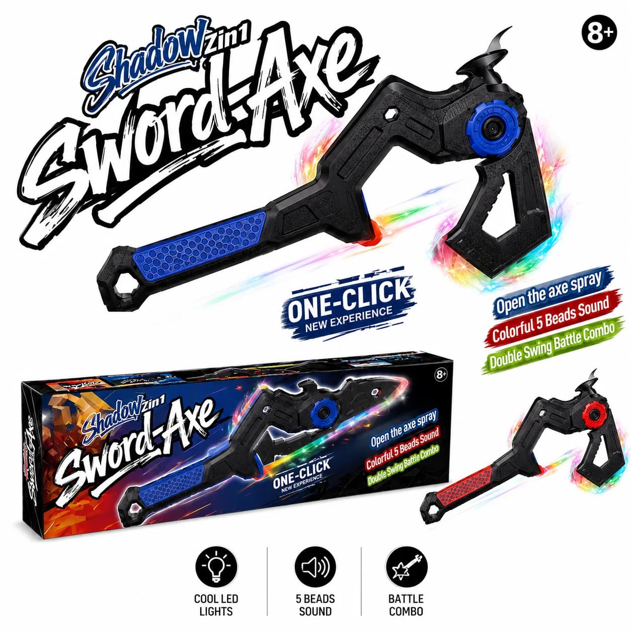 kidoyz-2-in-1-sword-and-axe-toy-led-lights-and-sound-effects-battery-operated-interactive-role-play-toy — view 4