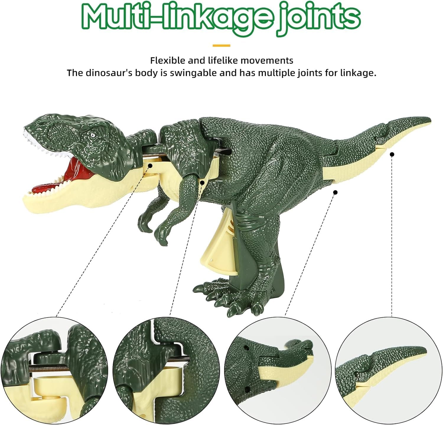 Dinosaur Musical Toy Gun with Biting, Roaring, Sound & Light Effects, Head & Tail Motion — view 2