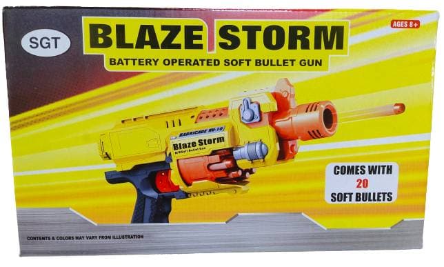 Soft Bullet Gun - Battery-Operated Kids' Toy with 20 Bullets and 10-Dart Magazine Drum