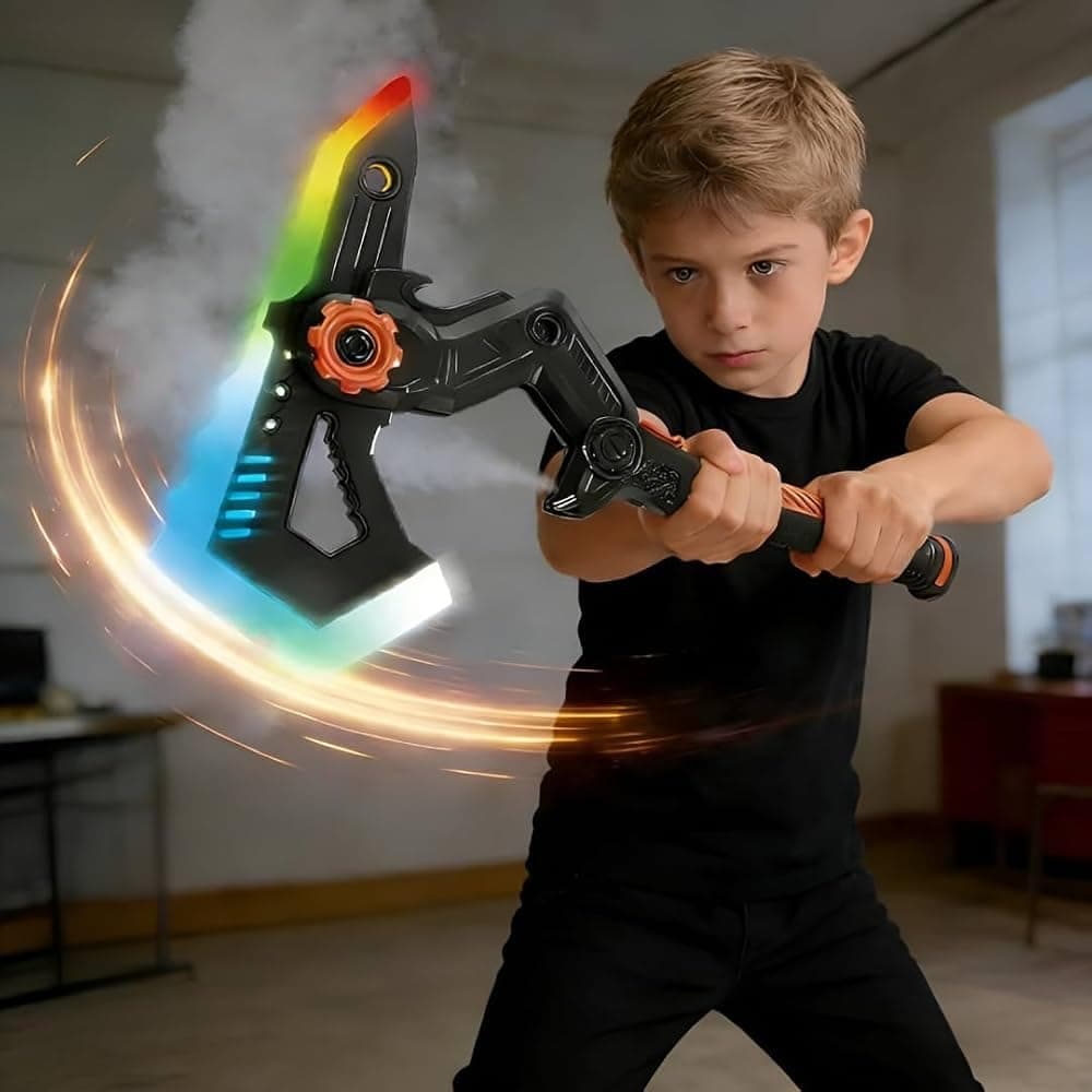 kidoyz-2-in-1-sword-and-axe-toy-led-lights-and-sound-effects-battery-operated-interactive-role-play-toy — view 3