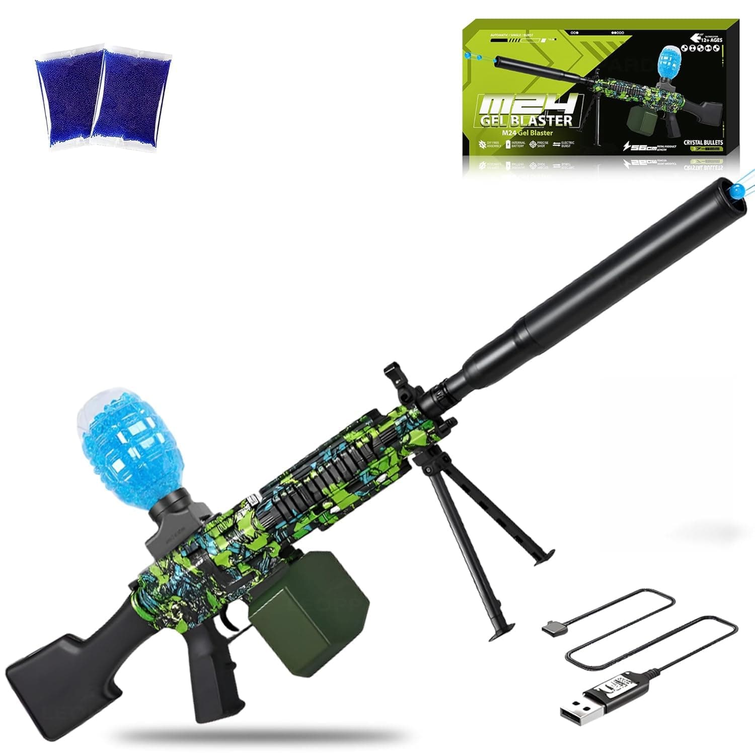 Kidoyz Fresh Gel Blaster Gun Automatic Gun for Kids-Adults Electric Operated High Speed Including 5000 Gel Balls for Kids and Adults