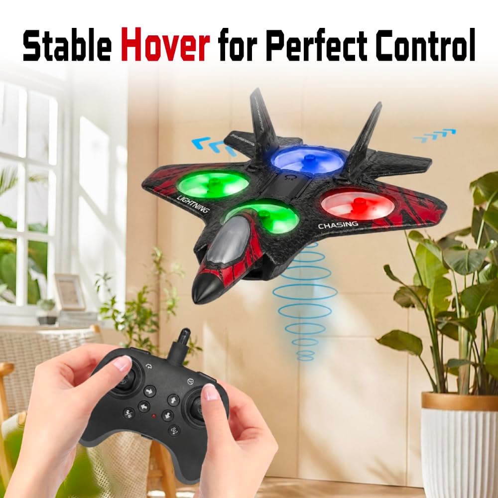 Kidoyz RC Plane for Beginners, 360° Flip Hovering Stunt Fighter Jet Toy for Kids — view 3