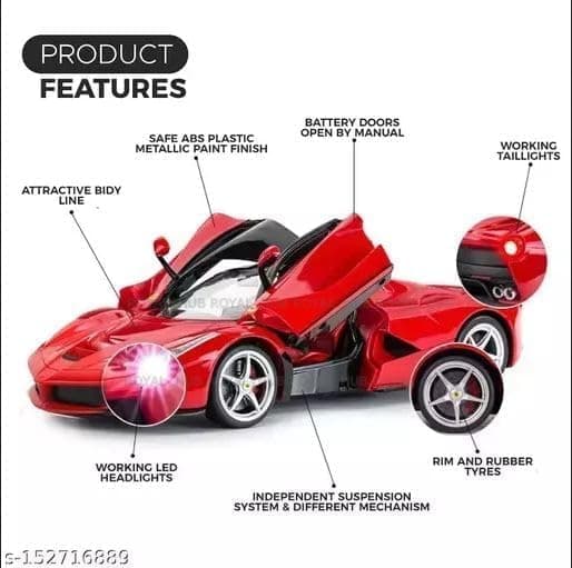 Kidoyz FERRARI  Big Size Rechargeable Racing Car with Remote Control Sports Car with Openable Doors  1:12 Scale — view 3