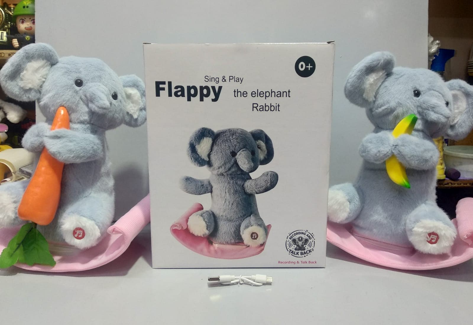 Kidoyz Flappy Rabbit Dancing Musical Elephant Toy | Talking Interactive Baby Toy with 120 Songs & Recording — view 2
