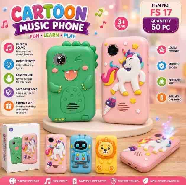 Kidoyz Plastic Kids Smartphone Toy with MP3 Music Player Bumper Back Case Dual Camera for Selfies in-Built Games 2.4" Screen 8MP Camera Toys for Boys & Girls — view 3