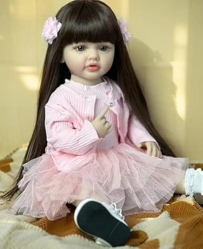 Kidoyz AI Smart Talking Baby Doll for Girls (3+ Years) Moving Lips & Hands, Remote Control Storytelling & Voice Repeat, Soft Silicone, Interactive Learning, Special Rakhi gifts — view 3