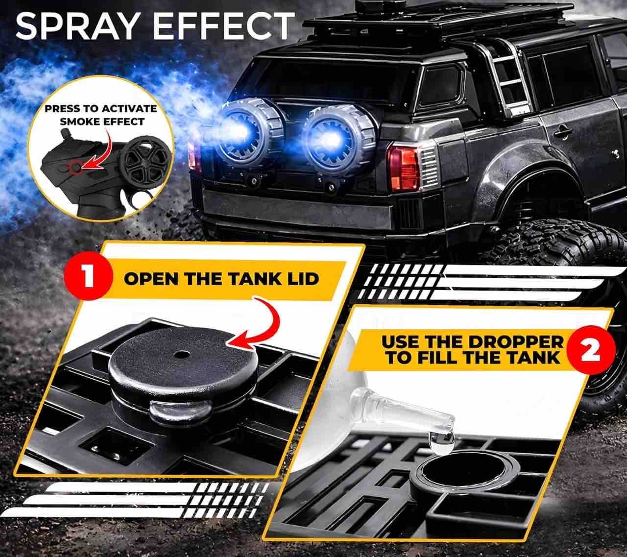 Kidoyz Remote Control DEFENDER MONSTER TRUCK 20cm - Color As Per Stock — view 3