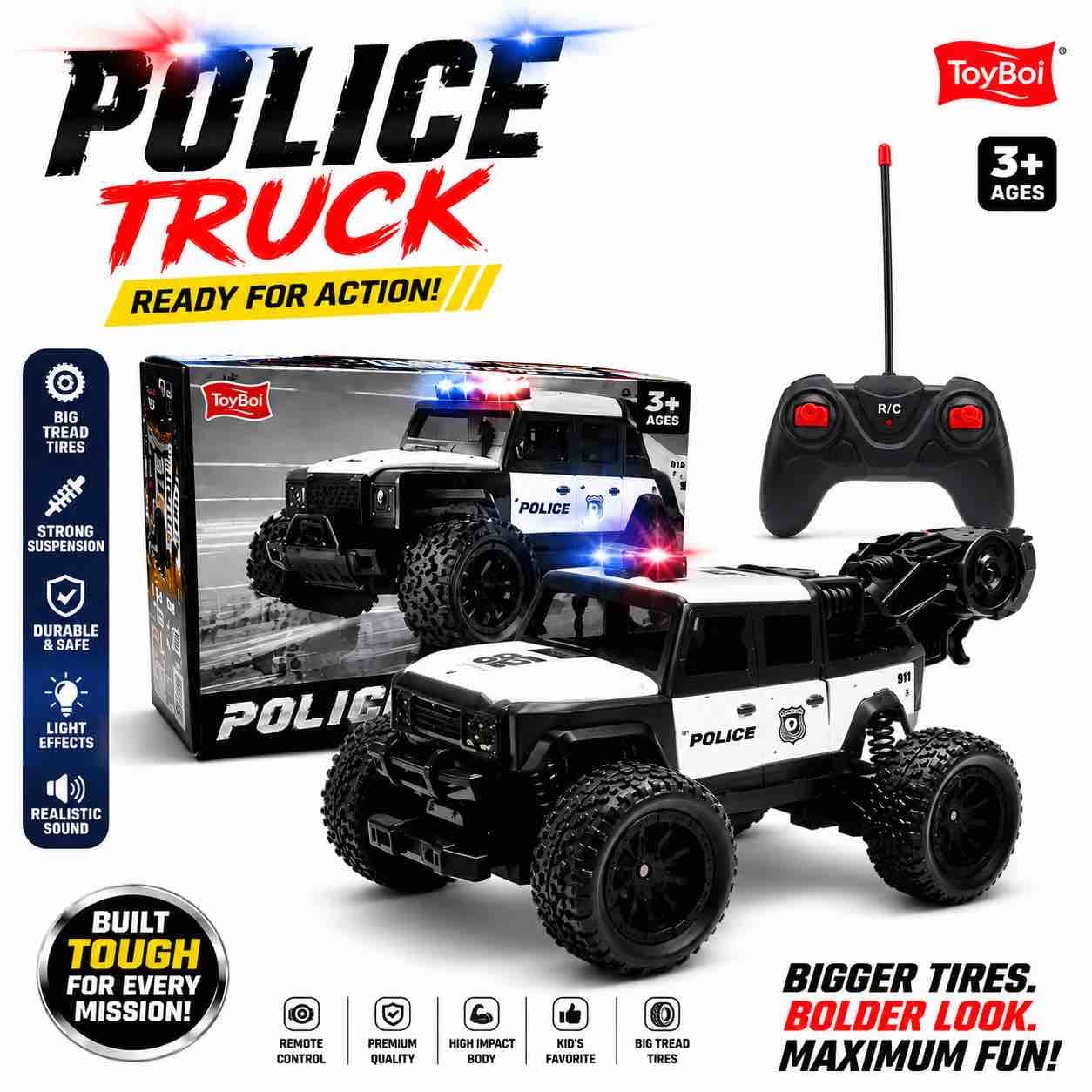 Kidoyz Remote Control POLICE TRUCK Monster Car - Color as per stock