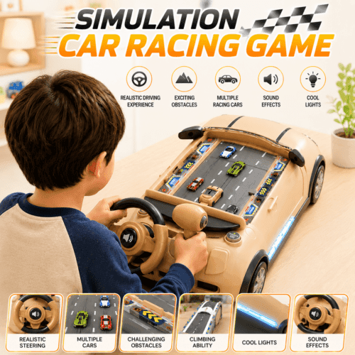 Kidoyz MINI COOPER Racing Car Adventure Game Steering Wheel Toy with Lights & Sounds | Interactive Driving Simulator Toy for Kids — view 2