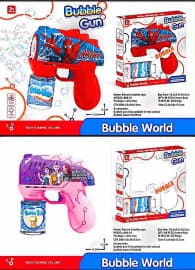 Kidoyz Printed Superhero Bubble Gun for Kids | Automatic Bubble Blaster Toy with Fun Lights & Bubbles