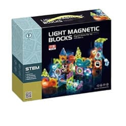 Kidoyz 75Pcs Light Magnetic Tiles- Building Blocks for Kids 3D STEAM Educational Toys, Magnetic Marble Run