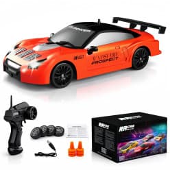 Kiodyz RC Drift Car 2.4GHz 1:24 Scale 4WD High Speed Remote Control Car with LED Lights and Drifting Tires for Adults