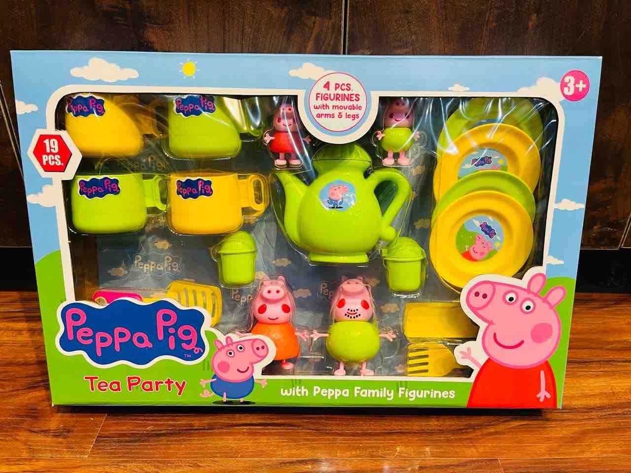 Kidoyz Peppa Pig Tea Set Toy for Kids | Pretend Play Tea Party Set with Cups, Plates & Accessories | Role Play Kitchen Toy Set for Girls & Boys | Fun Birthday Gift for Kids