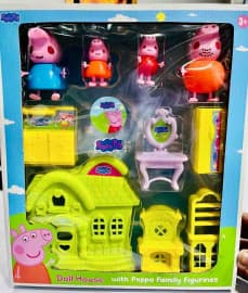 Kidoyz Peppa Pig Doll House for Kids | Pretend Play Dollhouse Set with Furniture & Accessories | Creative Role Play Toy for Girls & Boys | Fun Indoor Activity & Birthday Gift