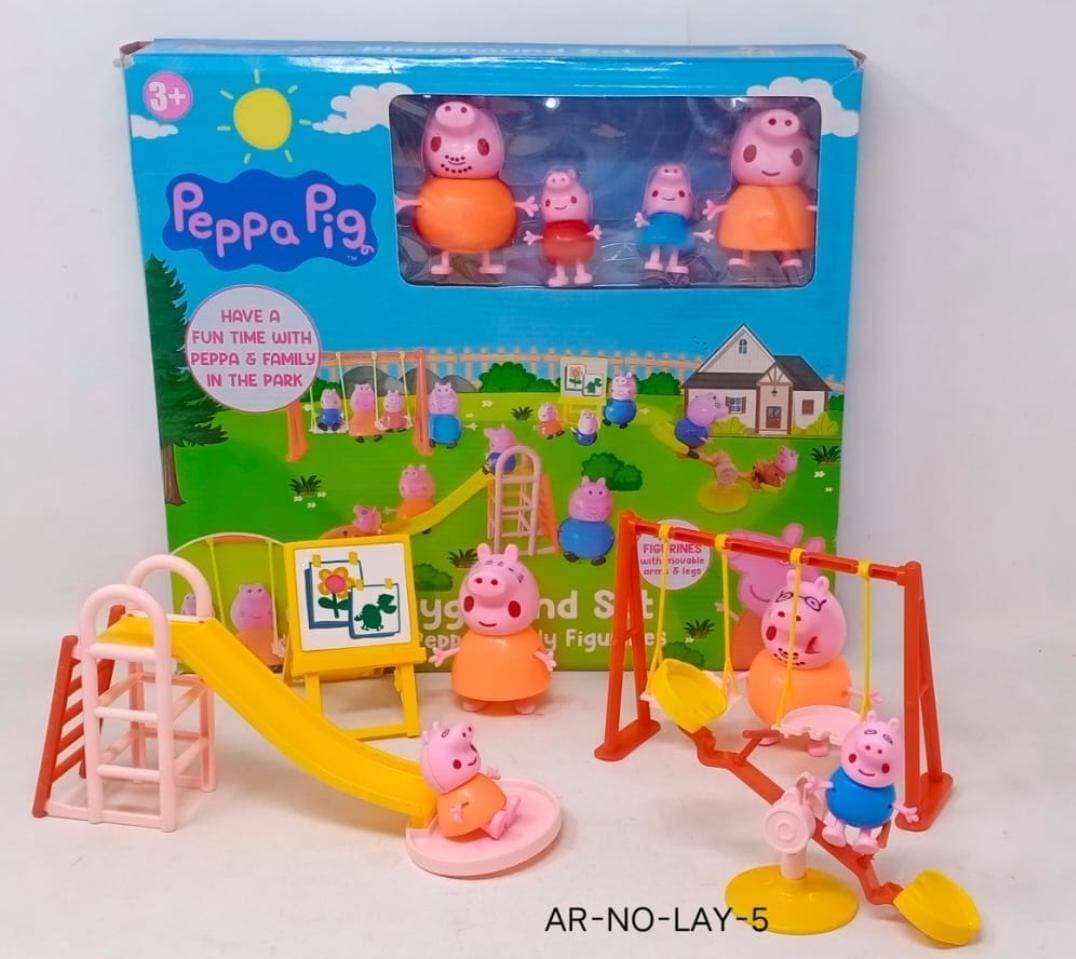 Kidoyz Peppa Pig Park Play Set for Kids | Pretend Outdoor Park Toy Set with Playground Accessories | Fun Imaginative Role Play & Creative Playset for Boys & Girls | Birthday Gift