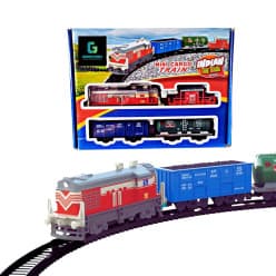 Kidoyz Electric Train Toy Set for Kids | Battery Operated Toy Train with Track Set | Moving Cargo Train with Track for Boys & Girls | Fun Pretend Play Toy & Gift for Kids 3+ Years