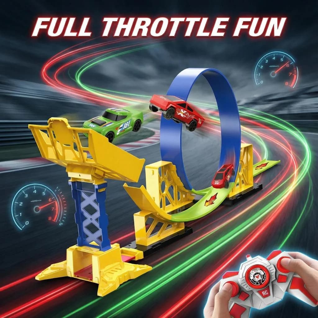 Kidoyz R/C Racing Drive Track Set | Remote Control Racing Car Track Toy for Kids | Exciting Race Track Playset with Toy Car | Indoor Fun Activity & Gift for Boys & Girls — view 2