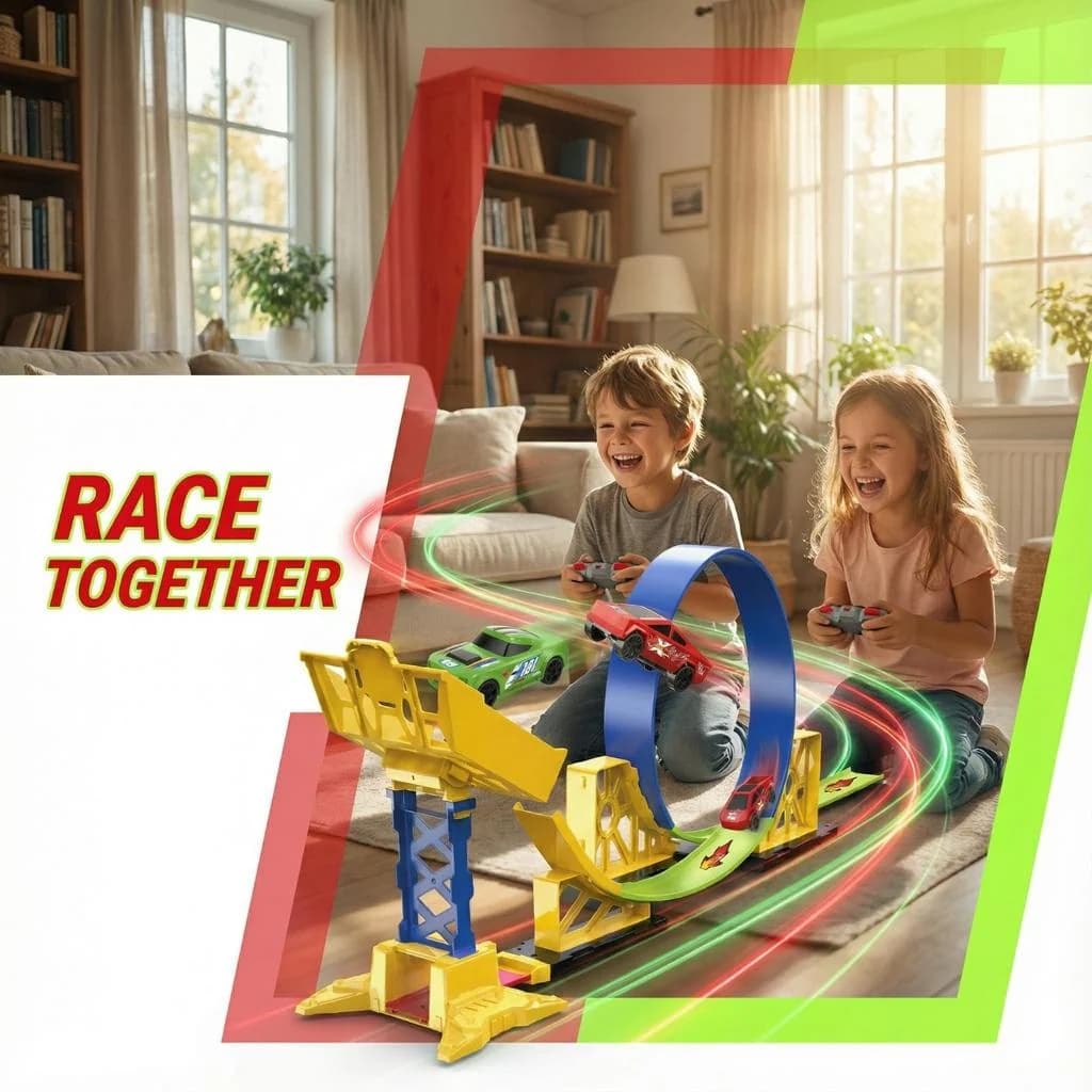 Kidoyz R/C Racing Drive Track Set | Remote Control Racing Car Track Toy for Kids | Exciting Race Track Playset with Toy Car | Indoor Fun Activity & Gift for Boys & Girls — view 3
