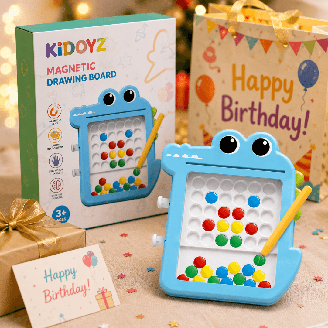 Kidoyz Magnetic Drawing Pad for Kids with Stylus Pen | Reusable Magnetic Doodle Board | Educational Writing & Learning Toy for Boys & Girls Age 2-5 Years | Birthday & Return Gift (Crocodile Board) — view 4
