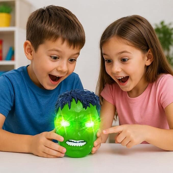 KIDOYZ Hulk Mask for Kids  With Light| Superhero Character Mask | Pretend Play Costume Accessory for Boys & Girls Ages 3+ — view 2