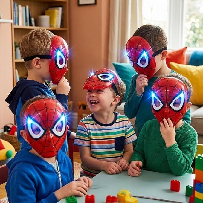 KIDOYZ Spider-Man Mask with LED Lights | Light-Up Superhero Mask for Kids | Pretend Play, Costume & Dress-Up Toy for Boys & Girls Ages 3+ — view 2