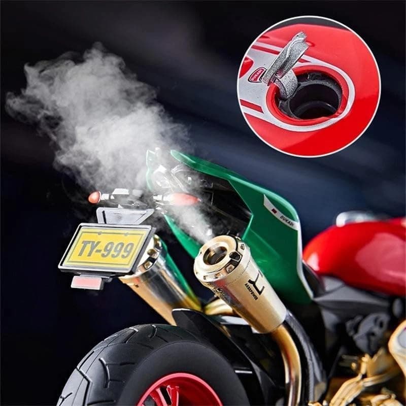 KIDOYZ Ducati Panigale Diecast Motorcycle Toy 1:9 Scale | 23.5cm Model Bike with LED Lights, Sound Effects, Ignition & Smoke Spray | Red White Green — view 5